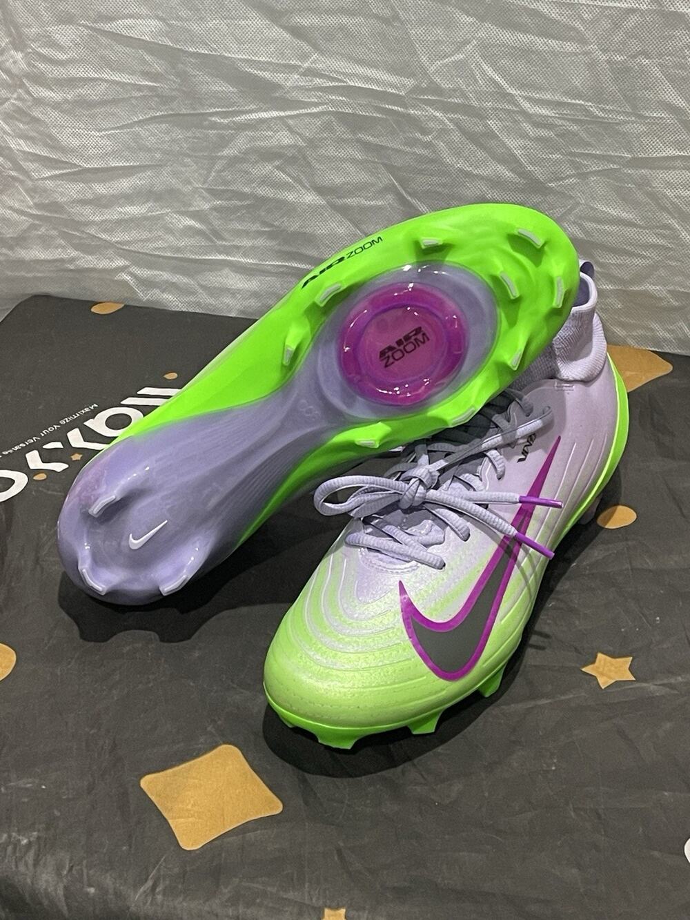 New Men’s 12 Nike Vapor Pro 1 Shoes Purple Green FG Football Cleats IB8250